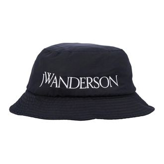 J.W.Anderson Hats, unisex, Black, Size: M/L Logo Bucket Hat