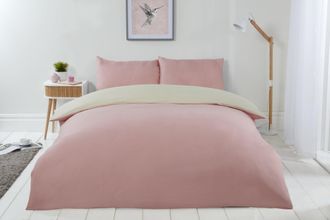 TJ Hughes Lyla Reversible Duvet Set in Cream/Blush Pink - TJ Hughes
