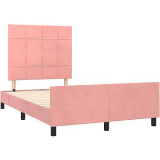 vidaXL Vidaxl - Estructura De Cama Sin Colch&oacute;n Terciopelo Rosa 120x190 Cm