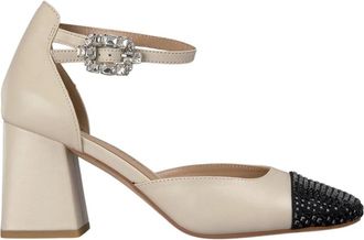 Alma En Pena Schoen met juweelgesp hak - Dames - Pumps - Beige - 41 EU - Schoenen