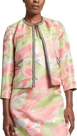 Ming Wang Ming Wang Heritage Fit Abstract Jacquard Woven Jacket