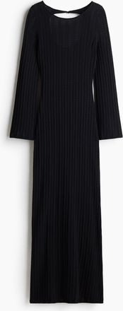 H&M R&uuml;ckenfreies Kleid in Pointellestrick - Schwarz