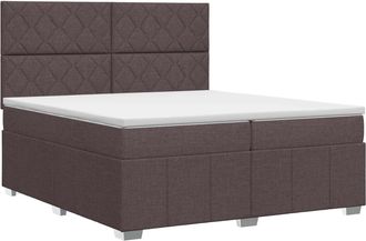 vidaXL Cama Box Spring Con Colch&oacute;n Marr&oacute;n Oscuro 200 X 200 Cm Tela Vidaxl