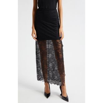 Alice & Olivia Iyanna Lace Maxi Skirt in Black at Nordstrom Rack, Size 6