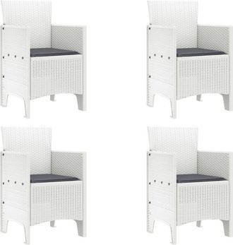 vidaXL Silla De Jard&iacute;n 4 Pcs Blanco 53 X 49 X 85 Cm Pp Vidaxl