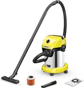 Karcher Aspirador De Agua Y Polvo Inal&aacute;mbrico Wd 3-18 S V-17/20 - Acero - 17 L - Amarillo