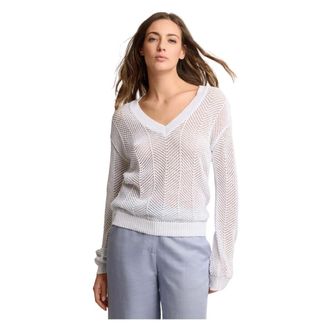 Kocca V-neck Knitwear, female, White, Size: XL Casual comfort fit knitted sweater