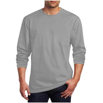 Generic Long Sleeve T Shirt Mens Basic Sports Tops Lightweight Mens Plain Crew Neck T-Shirt Loose Fit Tee Shirt Cotton Pullover Breathable Long Sleeve T-Shirt
