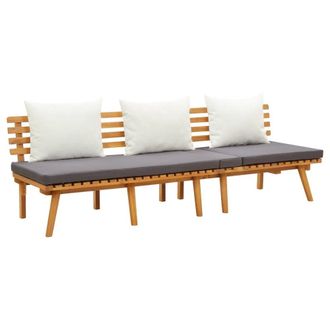 vidaXL Garden Day Bed Acacia wood color, White, Dark Gray