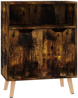 vidaXL Vidaxl - Aparador de madera de ingeniería roble ahumado 60x30x72 cm