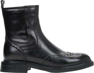 Estro & Luminara Klassieke Brogue Enkellaarzen - Dames - Schoenen - Zwart - Maat: 36 EU Zijde