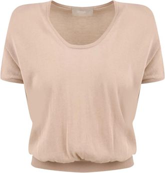 Drumohr Beige T-shirt en Polo Collectie - Dames - T-shirts - Beige - S - Tops