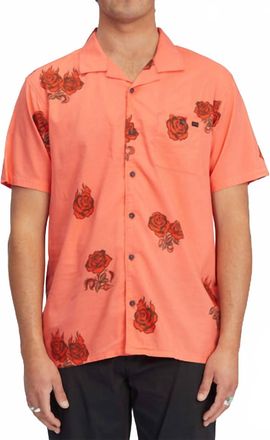 Billabong Sundays Vacay Short Sleeve Shirt In Washed Red