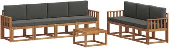 vidaXL Conjunto De Sof&aacute;s De Exterior 8 Uds. Natural Y Antracita Vidaxl