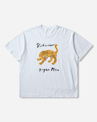 Visvim Men s Jumbo T-Shirt Tiger Man White