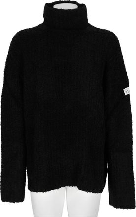 Maison Margiela Black High Turtleneck Textured Sweater