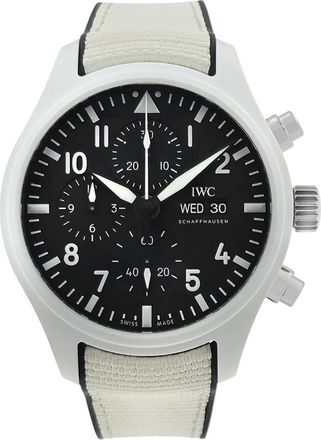 IWC Pre-owned IWC PilotS Chronograph Top Gun Automatic Black Dial Mens Watch Iw389105