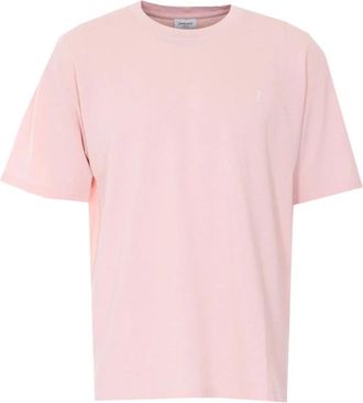 Saint Laurent T-Shirts, male, Pink, Size: 2XL Cassandre Crewneck T-Shirt