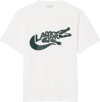 Lacoste T-shirt met ronde hals - Heren - T-shirts - Wit - M - Katoen - Tops