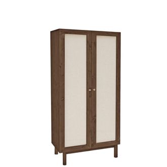 Deco Wood Armario de madera maciza en acabado nogal 80x180cm