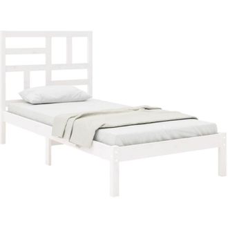 vidaXL Bed Frame without Mattress White Solid Wood 90x190 cm Single vidaXL