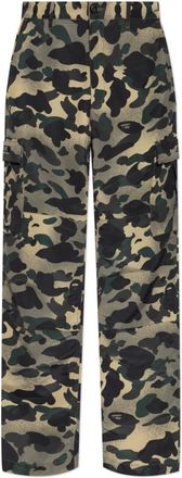 A Bathing Ape A Bathing Ape, Broeken, Heren, Groen, L, Polyester, Mixed 1st Camo Regular Fit 6 Pocket Pants