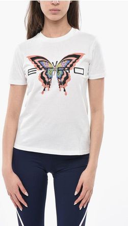 Etro Crewneck T-Shirt BUTTERFLY With Print And Embroidery size Xs