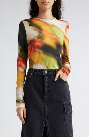 Stine Goya Juno Print Top in Flowers In Fast Motion at Nordstrom, Size X-Small