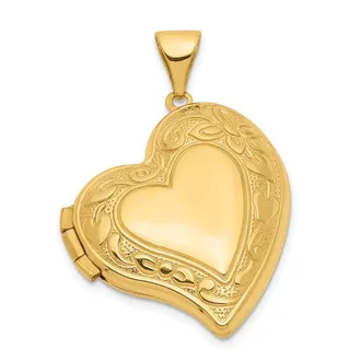 Diamond2Deal 14k Yellow Gold Fancy Heart Locket Pendant