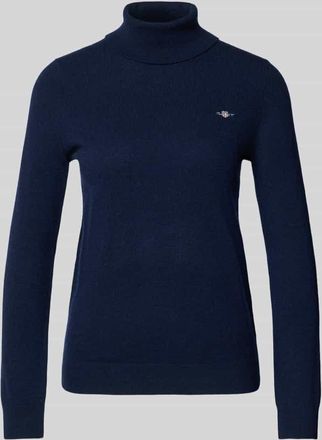 GANT Regular Fit Rollkragenpullover aus Woll-Mix Modell Extrafine in Marine, Größe XXL