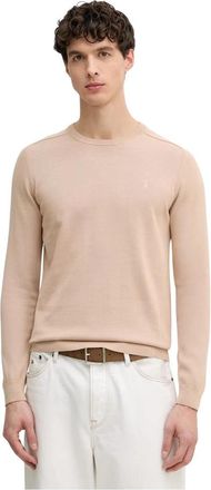 Trussardi Trui met ronde hals - Heren - Ronde hals truien - Beige - L - Katoen - Truien & Vesten