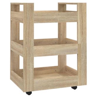 vidaXL Carrito De Cocina Madera Contrachapada Color Roble 60x45x80 Cm Vidaxl