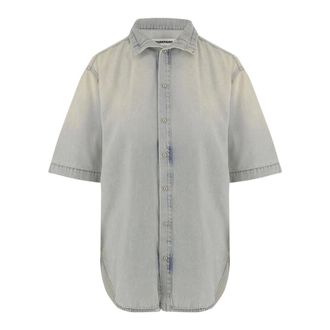 Darkpark Mixed Cotton Denim Shirt - female - DARKPARK - Denim Shirts - Blue - M - Shirts