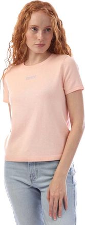 DKNY Dames/Dames Strass Sweater Top met korte mouwen (Perzik)