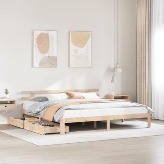 Berkfield Home Bed Frame with Drawers without Mattress 180x200 cm Super King in Brown