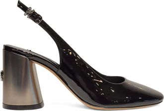 Casadei 80mm block-heel slingback pumps - women - Calf Leather/Calf Leather/Calf Leather - 37 1/2 - Black