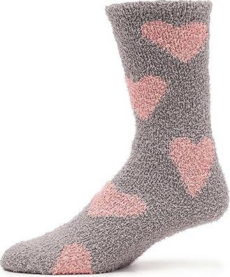Barefoot Dreams Cozychic (r) Heart Print Womens Socks Sock Beach Rock/Bloom, Polyester