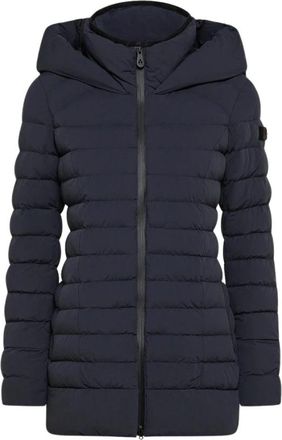 Peuterey Blauwe Down Carcoat met Primaloft Padding - Dames - Dons jassen - Blauw - XL - Nylon - Jassen