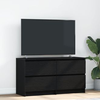 Berkfield Home TV Cabinet Black 100x35x54 cm Engineered Wood | Size: 100 x 35 x 54 cm