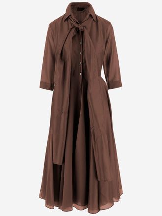 F.it Lyocell Blend Dress With Knotted Collar