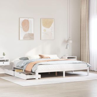 Berkfield Home Bed Frame with Drawers without Mattress White 180x200 cm Super King