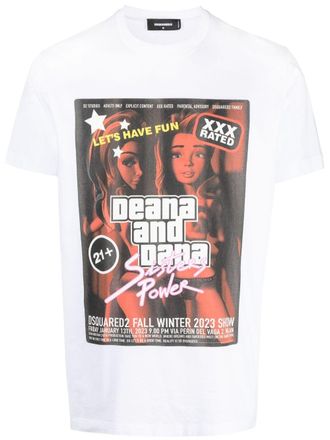 Dsquared2 graphic-print cotton T-shirt - men - Cotton - L - White