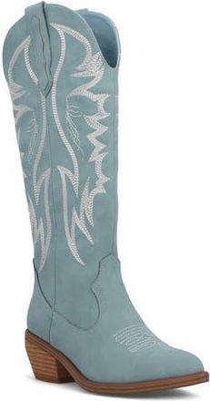 Mia Kyd Western Boot in Dusty Turq/Ivory at Nordstrom Rack, Size 7.5