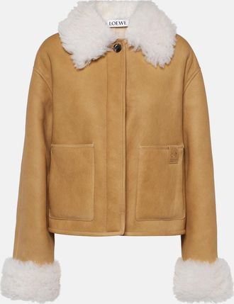 Loewe Shearling-trimmed leather jacket