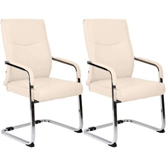 Clp Set di 2 sedie per visitatori Hobart crema Finta pelle