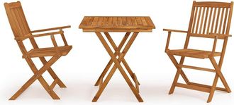 vidaXL Comedor De Jard&iacute;n Plegable 3 Piezas Madera Maciza De Acacia Vidaxl