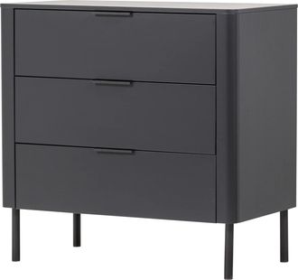 De Eekhoorn Design Kommode Gunaro aus nachhaltigem Massivholz, Schwarz matt
