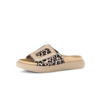 Gabor Pantoletten Leopard - Dames - Schoenen - Beige - Maat: 40 EU Leer