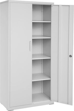 Songmics Armario de garaje con 2 puertas de acero gris
