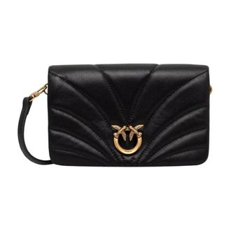 Pinko Pinko, Tassen, Dames, Zwart, ONE Size, Katoen, Cross Body Bags